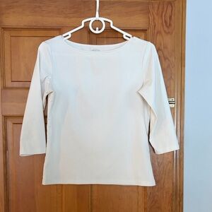 Talbots Off-White 3/4 length Sleeve Top size small